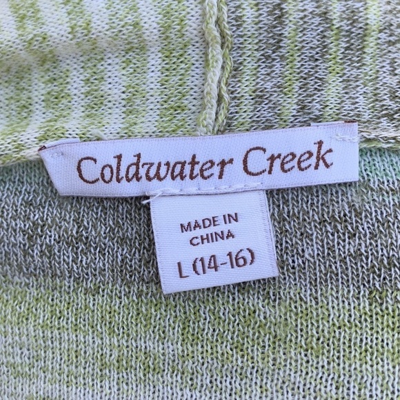Coldwater Creek green ombré striped cardigan, size L (14/16) - Picture 3 of 5
